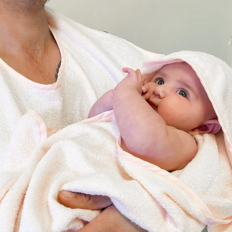 Shnuggle badehåndklæde til baby hvid 85x85 bambus