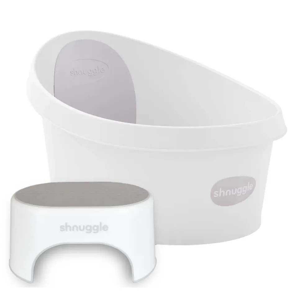 Shnuggle Toddler Bath sæt babybadekar og skammel