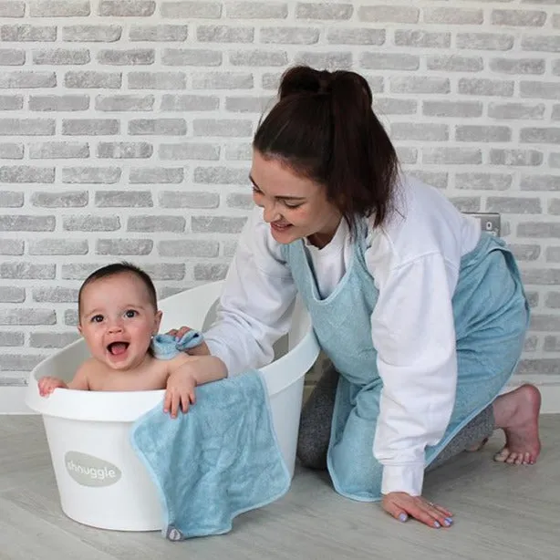 Shnuggle badehåndklæde til baby hvid 85x85 bambus