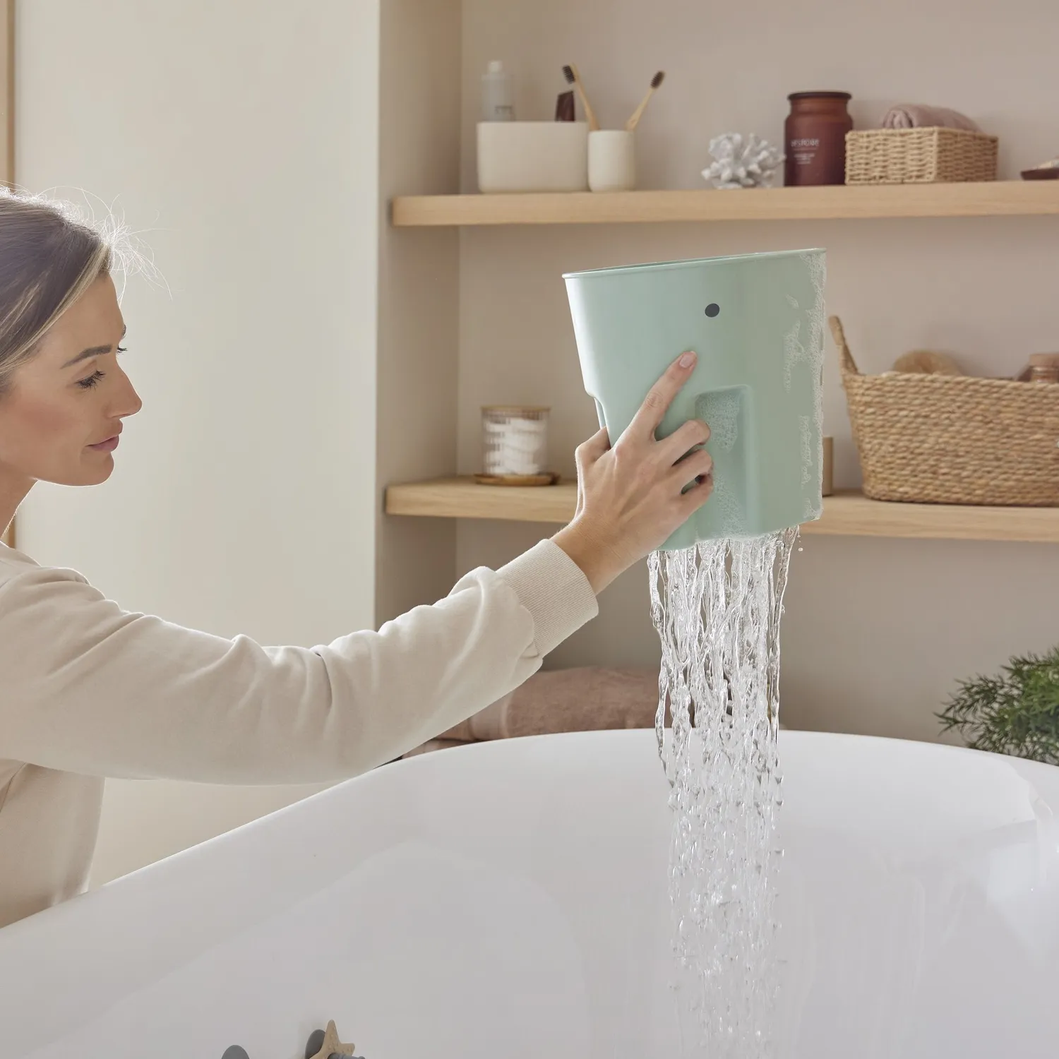 Shnuggle Toddler Bath kar og Ellie legetøjskurv sæt