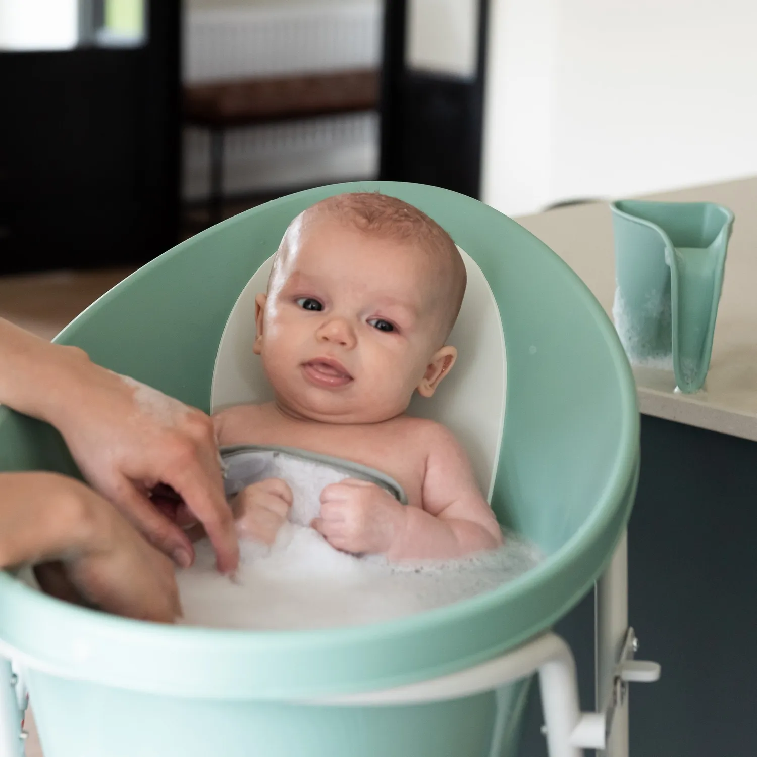 Shnuggle Eucalyptus babybad og puslemåtte sæt