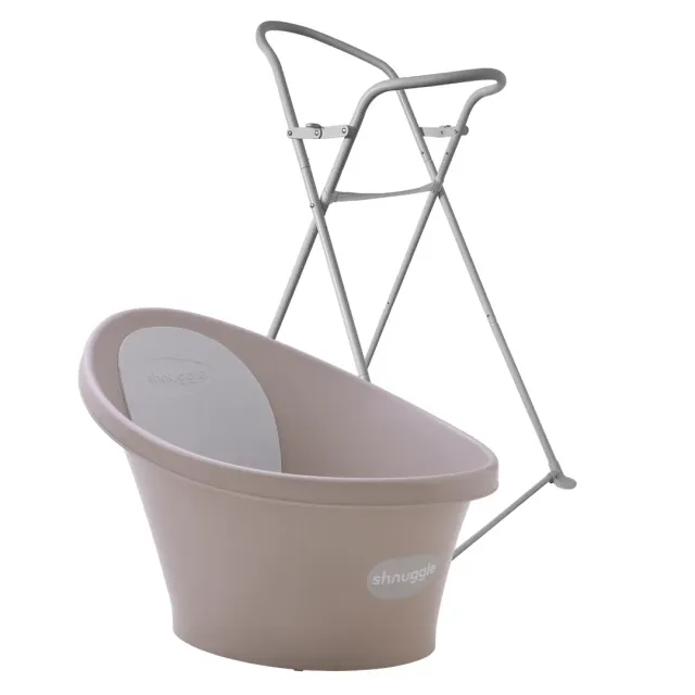 Shnuggle Baby Bath sæt babybadekar med stativ hvid