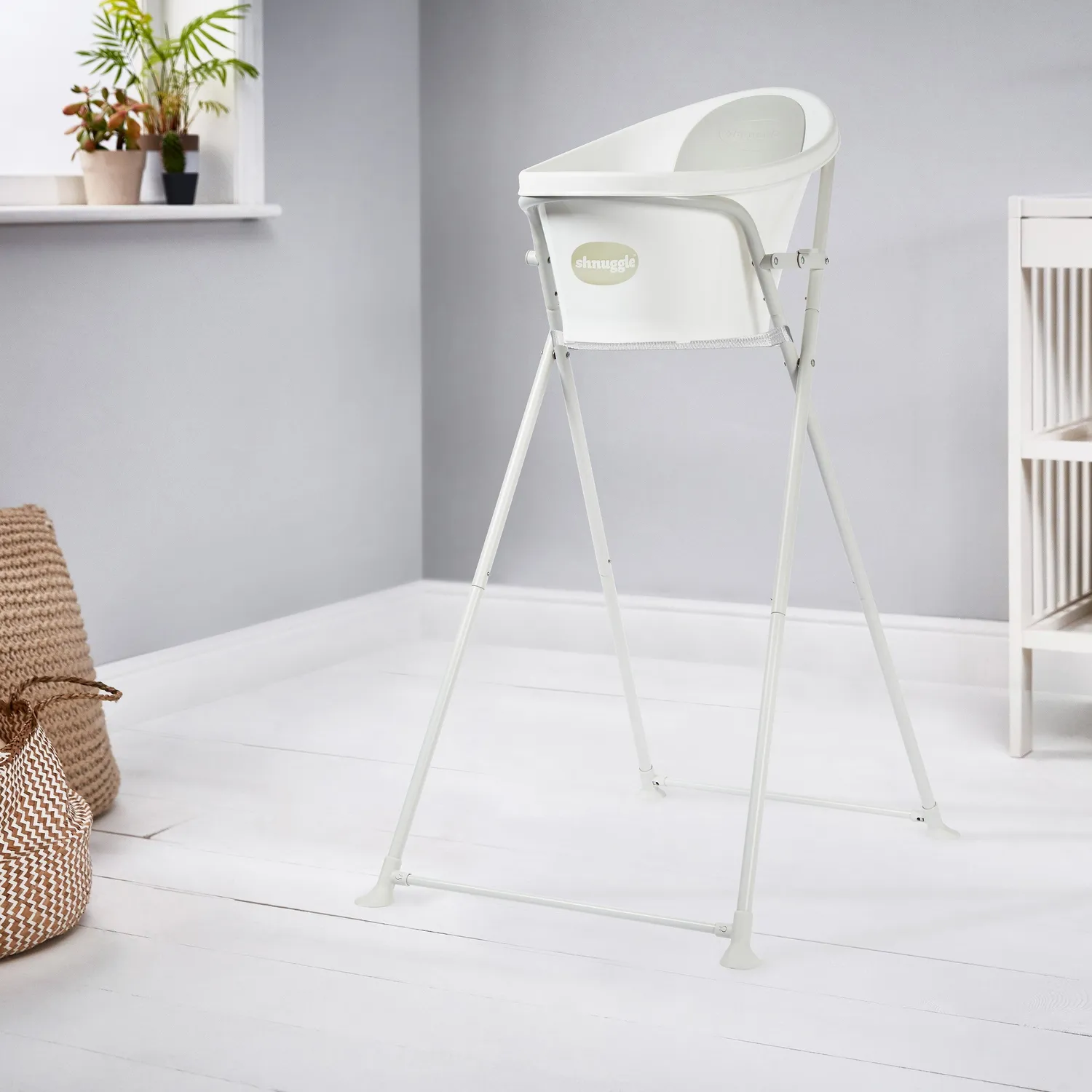Shnuggle badestativ til babybad 0-6 mdr metal