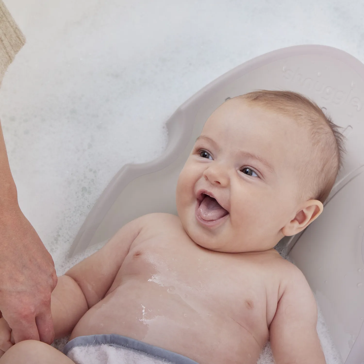 Shnuggle Newborn Bath Support badestøtte hvid blød