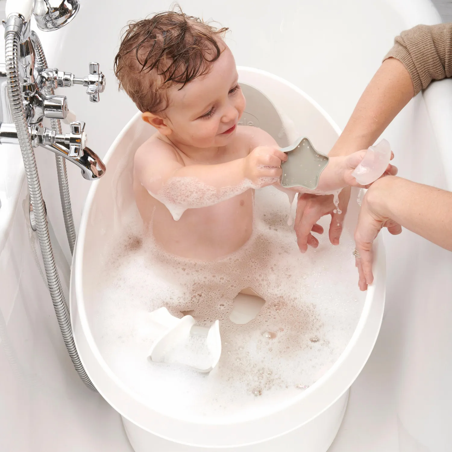Shnuggle Toddler Bath badekar taupe 9 mdr