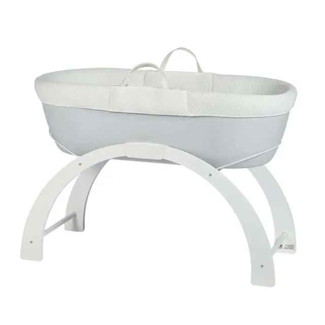 Shnuggle Dreami moseskurv med stativ pebble grey