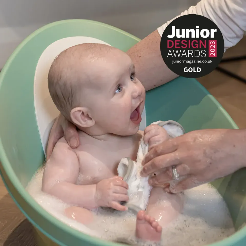 Shnuggle Baby Bath babybadekar hvid/grå blød