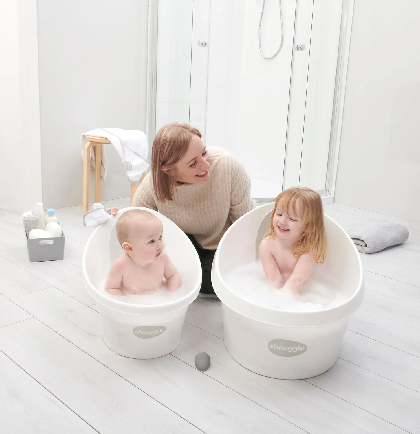 Shnuggle Toddler Bath badekar taupe 9 mdr