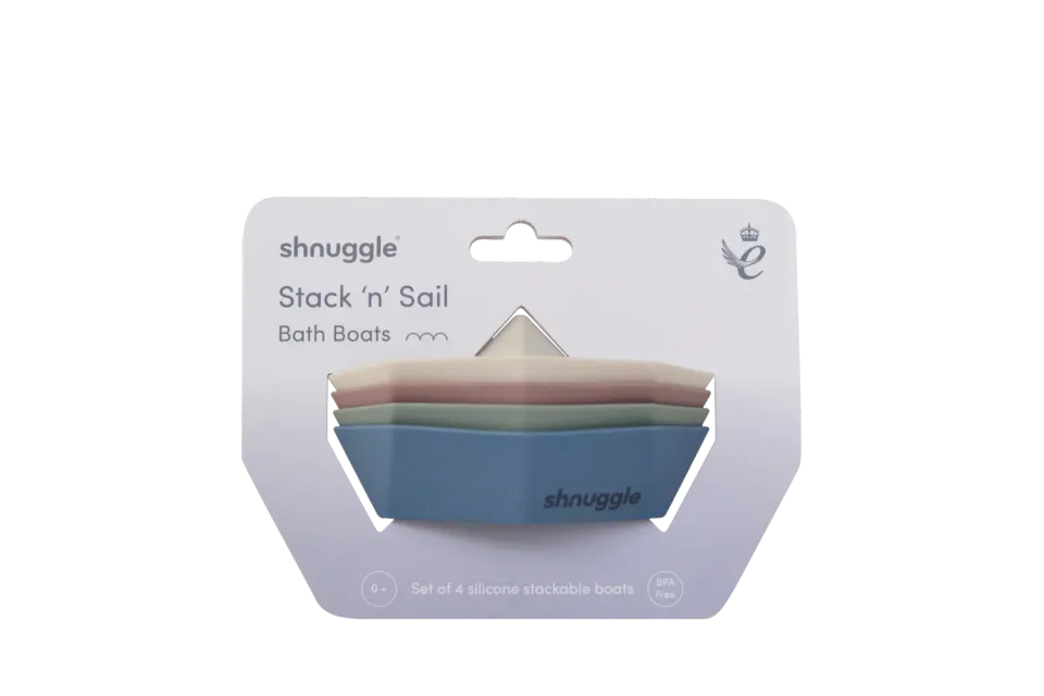 Shnuggle Stack and Sail badebåde silikone 4 stk