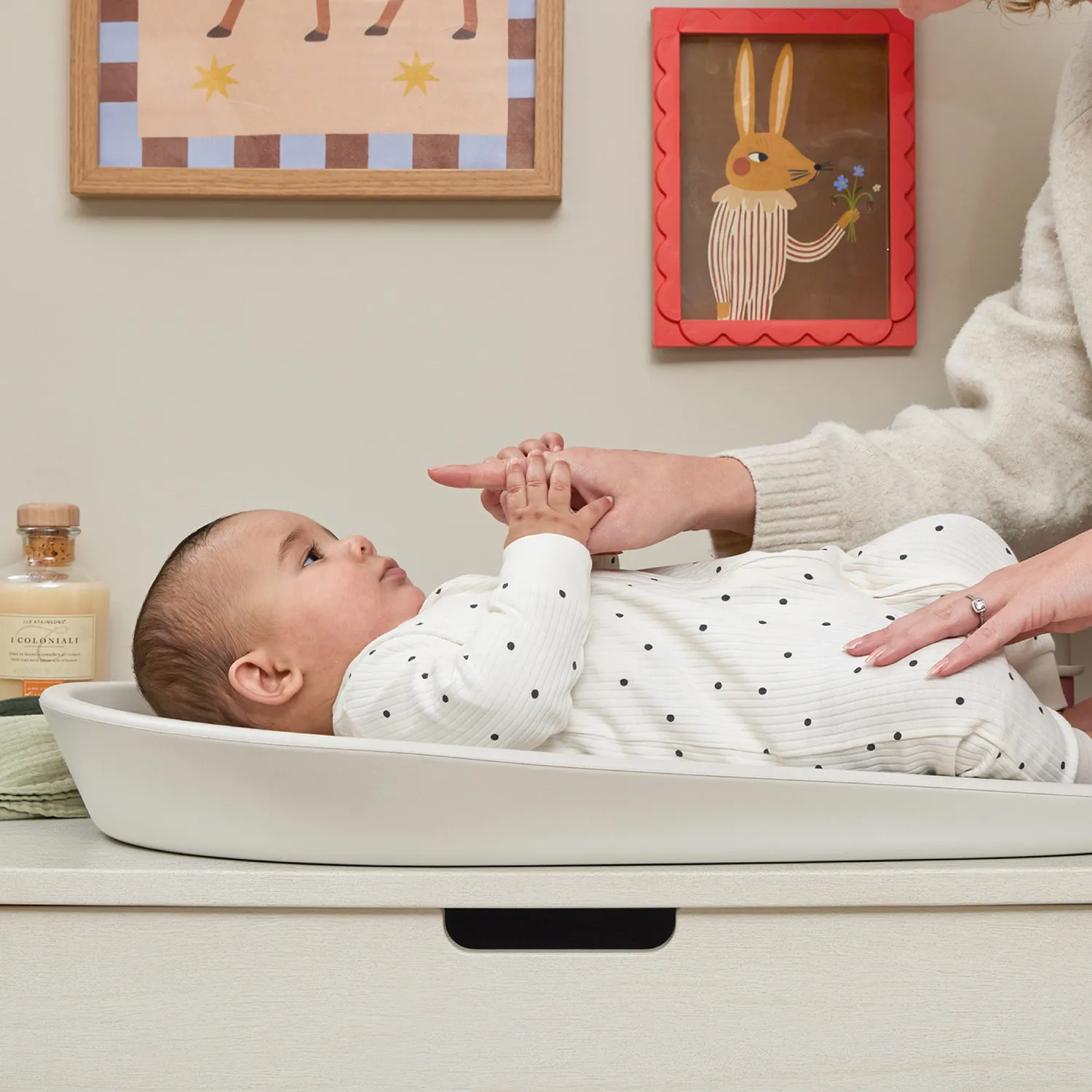 Shnuggle Squishy puslemåtte taupe blød