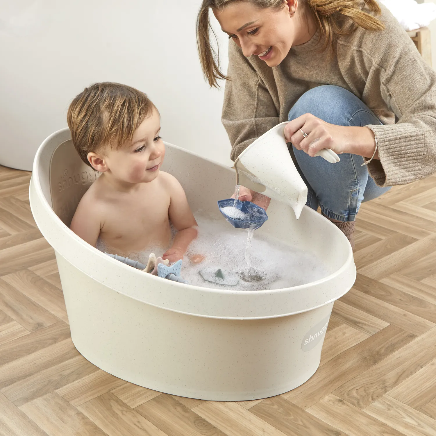 Shnuggle Eco småbørnsbad + Washy bundle