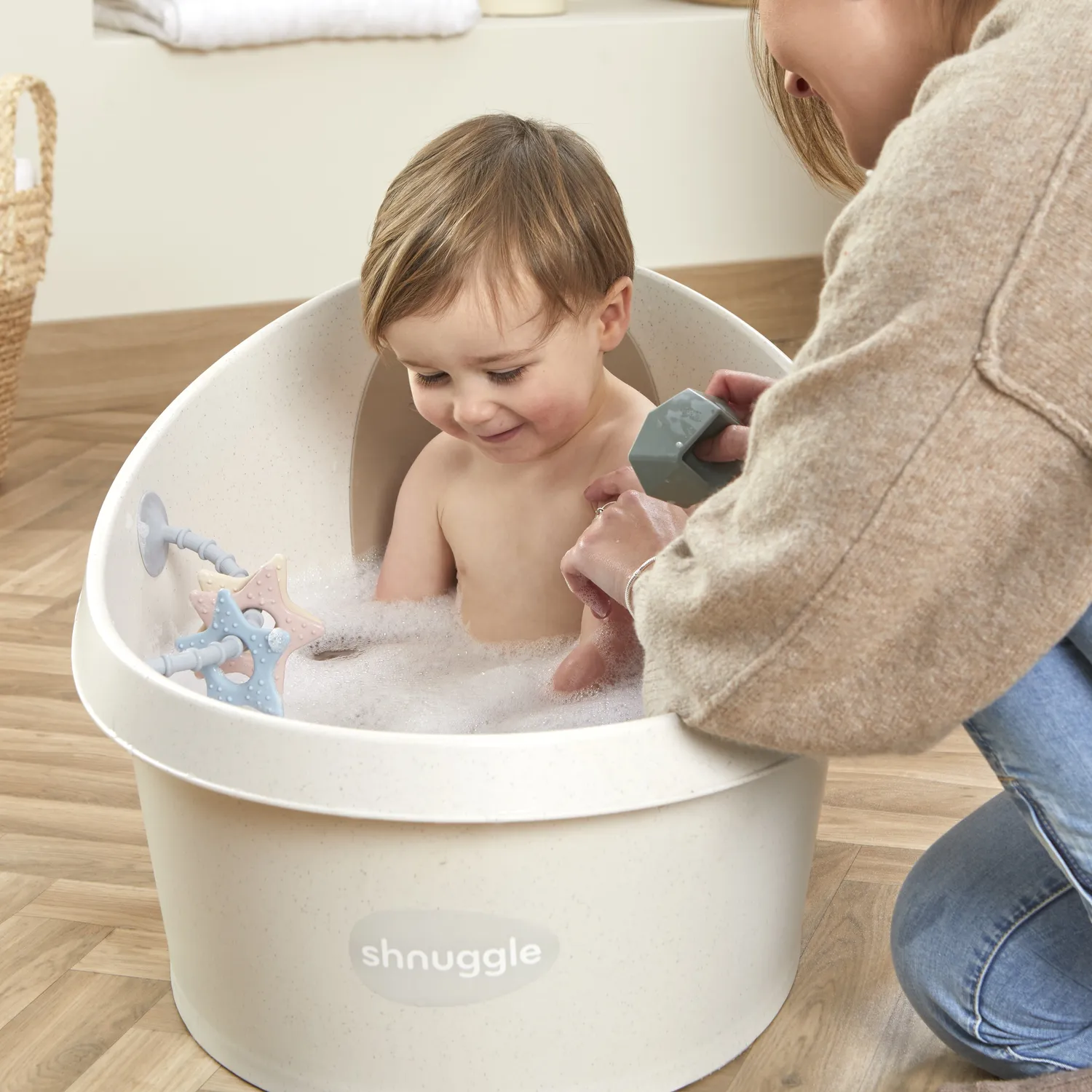 Shnuggle Eco Toddler Bath babybadekar cookies cream genbrug