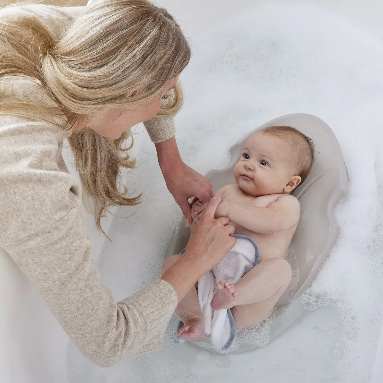 Shnuggle Bath Bundle badesæt taupe til nyfødte