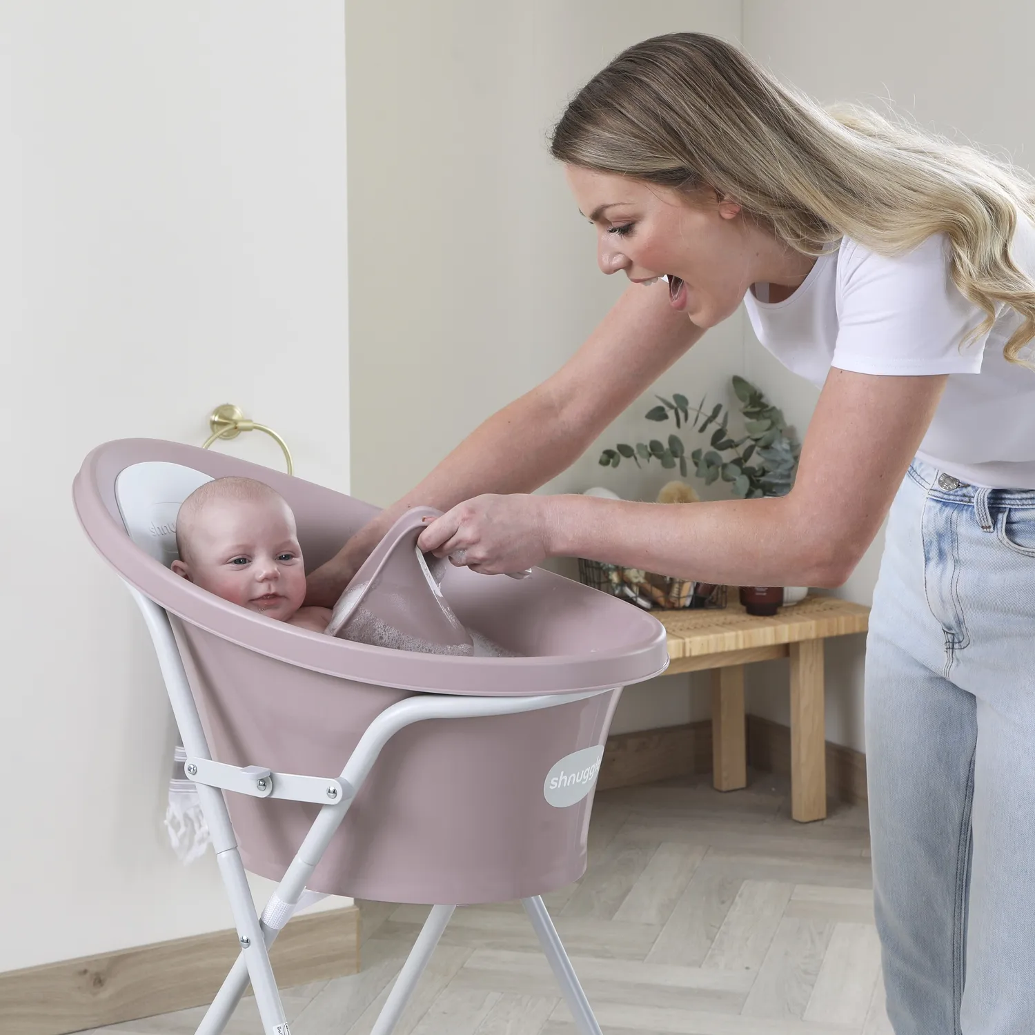 Shnuggle Washy skyllekande Taupe badevask