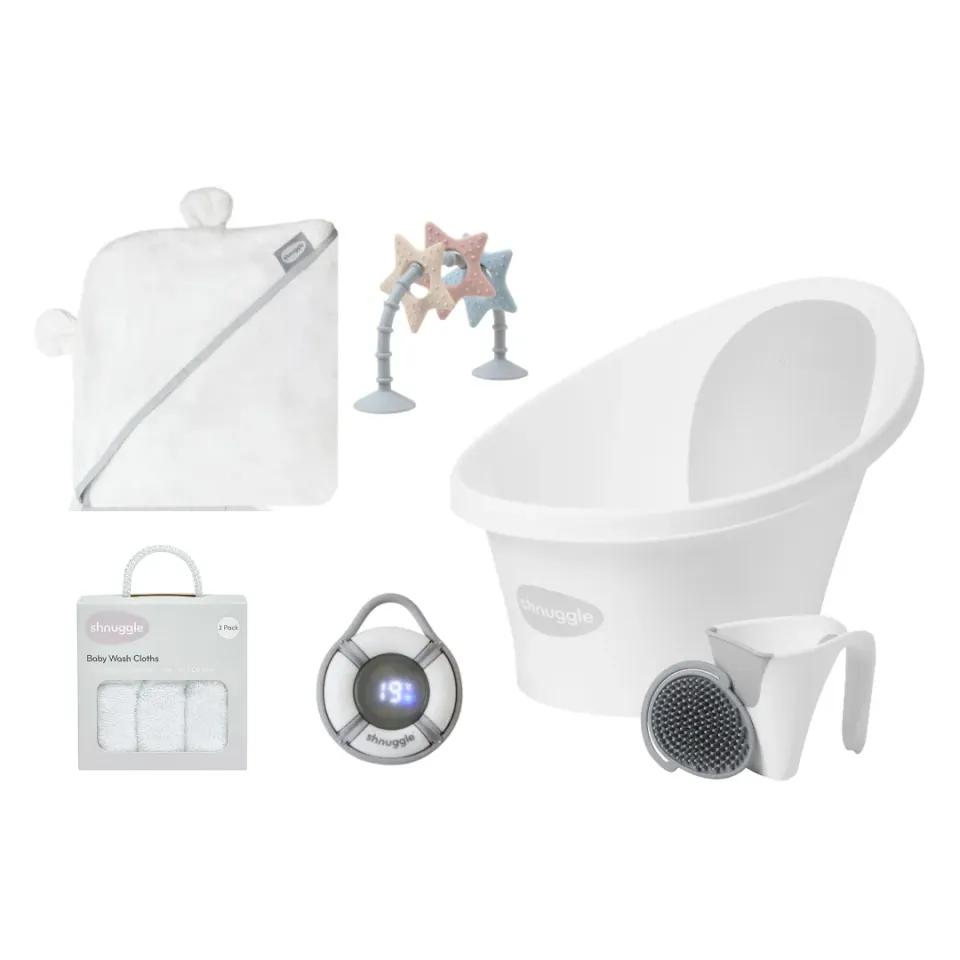 Shnuggle Newborn Bath Time Essentials badekar sæt