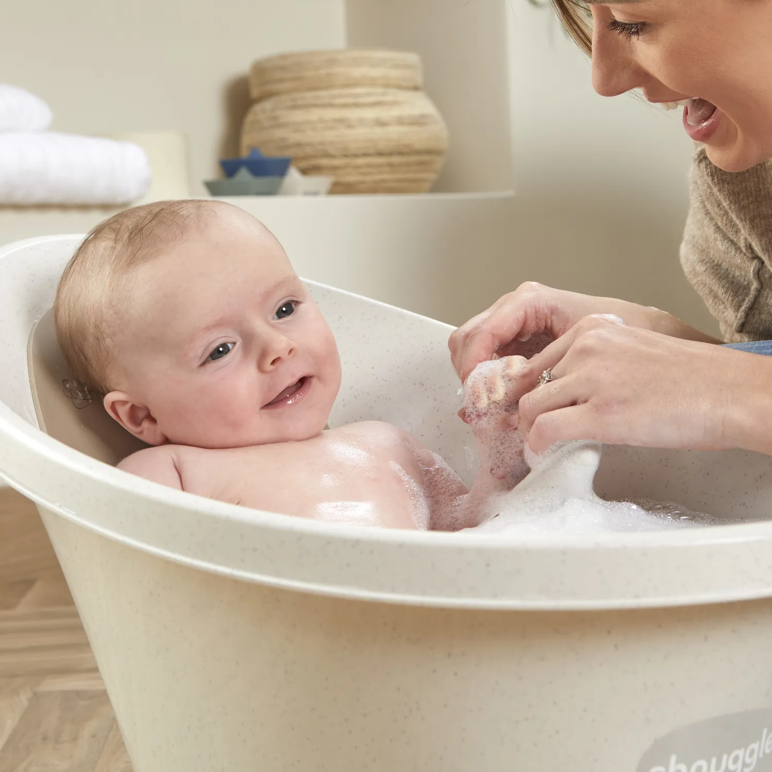 Shnuggle Eco Baby Bath badekar cookies cream genbrug